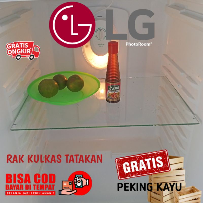 RAK TATAKAN KULKAS LG KACA BIASA TANPA LIST SEKAT KULKAS 1 PINTU DAN 2 PINTU