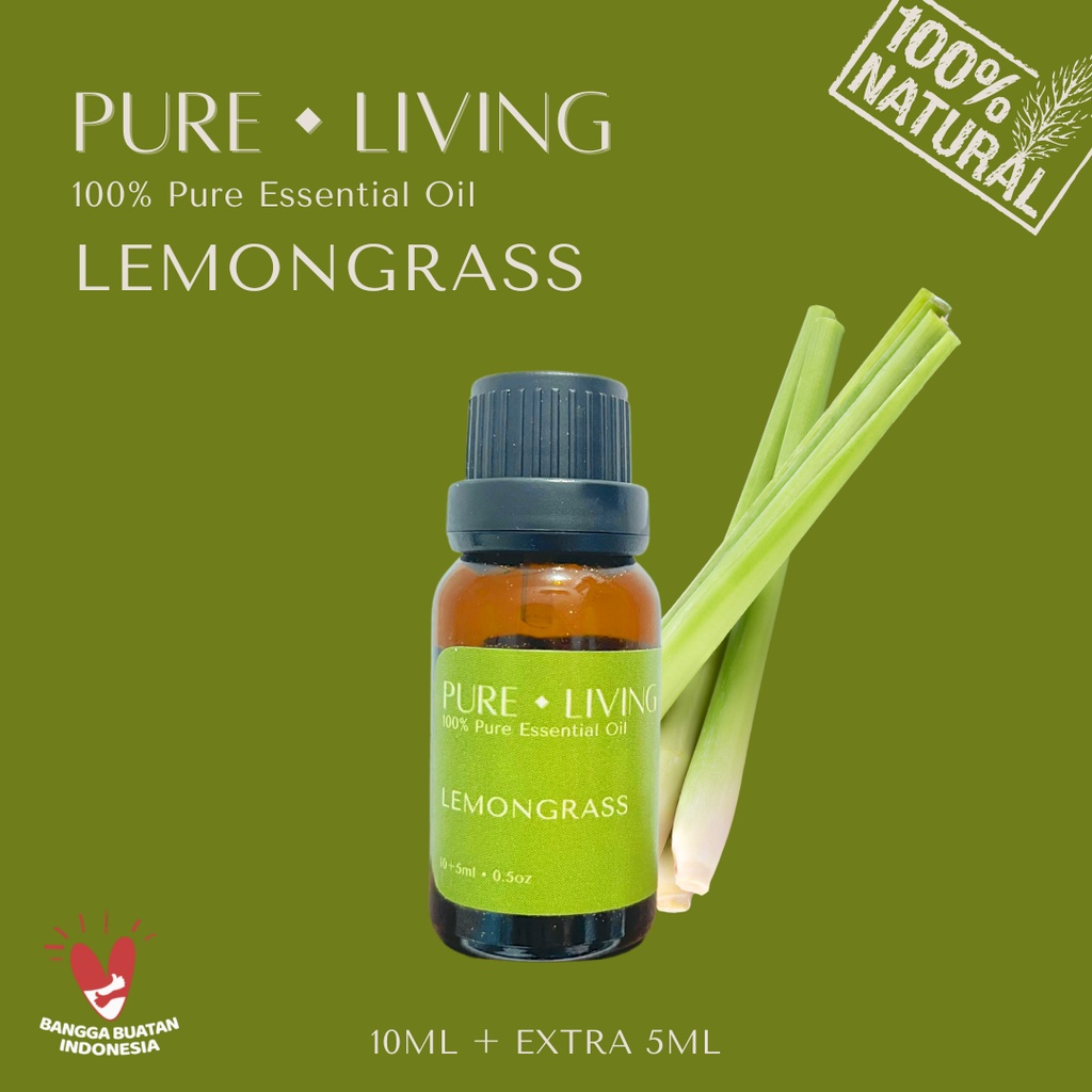 Lemongrass - 100% Pure Essential Oil 15ml | Ramadan Kareem Edition | Aromatherapy Oil 15ml | Pewangi Ruangan | Oil Aromaterapi Diffuser Oil Burner | Minyak Atsiri | Birthday Gift Ideas | Minyak Esensial | Room Fragrance Perfume | Pengharum Ruangan