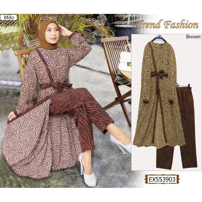 setelan celana extu setcel extu leopard EXTU SET CELANA