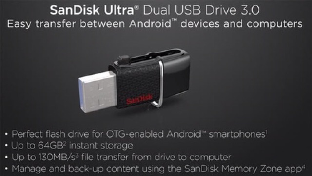 SANDISK OTG 64GB ULTRA DUAL USB DRIVE 3.0 FLASHDISK FOR ANDROID Smartphone