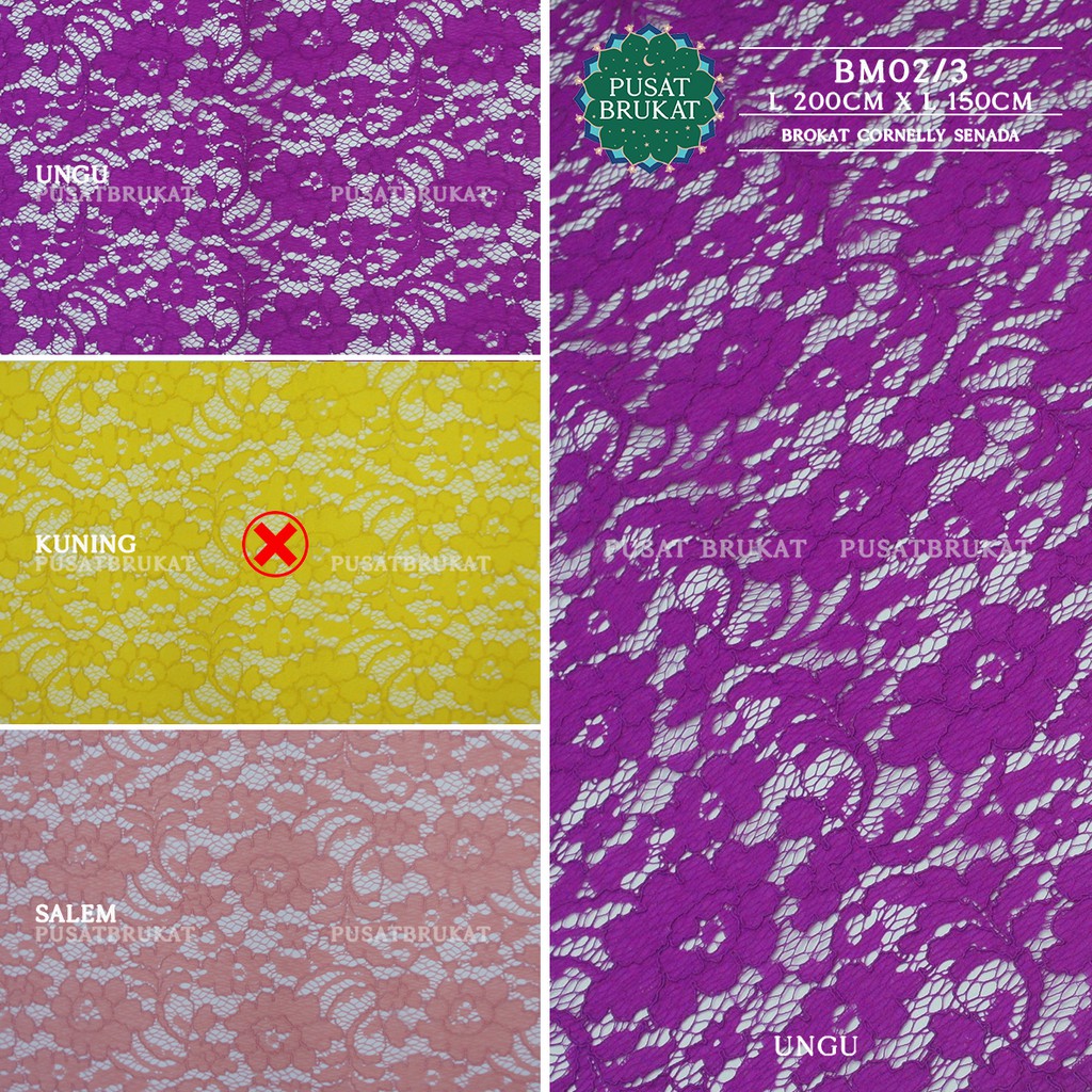 KAIN BROKAT JAQUARD CORNELLY / CORNELI - BM02/3 -  P200CM X L150CM [harga utk per 2m]