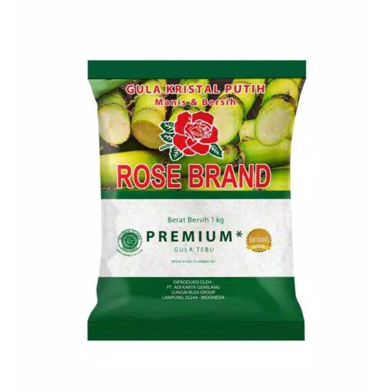 

Rose Brand Gula Pasir Kristal Putih Premium (Kemasan Hijau) 1 Kg