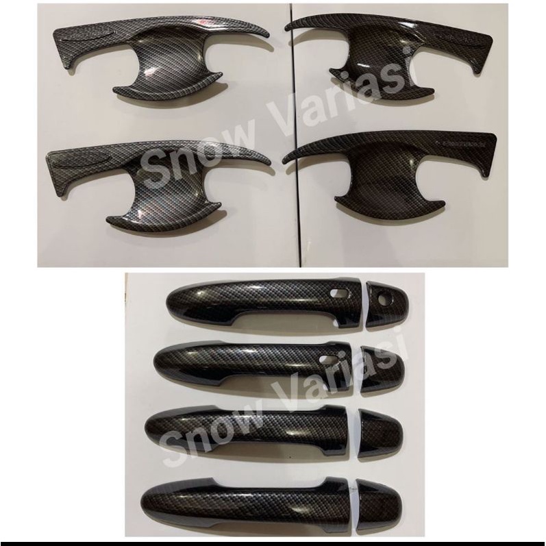 Paket outer handle all new fortuner 2016 2018 carbon glossy