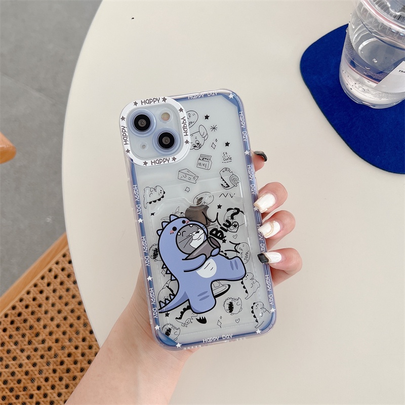 Soft Case Transparan Motif Dinosaurus / Kucing / Tikus Cover iPhone 11 12 Pro MAX X XR XS MAX 7 8 Plus