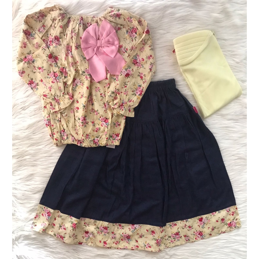 CUTETRIK / GAMIS ANAK KATUN / BAJU MUSLIM SET HIJAB / SETELAN CUTETRIK