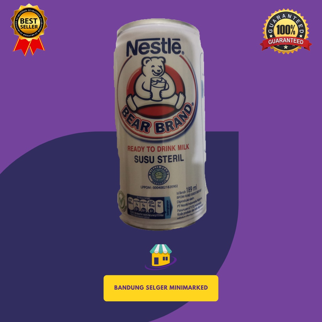 

NESTLE BEAR BRAND SUSU STERIL 189ML | Nestle Bear Brand Susu Steril Susu Beruang 189ML