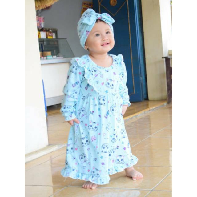 6 bulan - 2 Tahun Gamis Bayi GEMMA Free Turban by Little Koda (SNI)