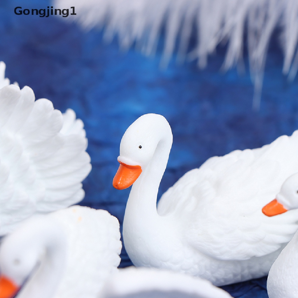 Gongjing1 2 Pcs Miniatur Angsa Mini Untuk Dekorasi Taman Minifairy Gardenrumah DIY