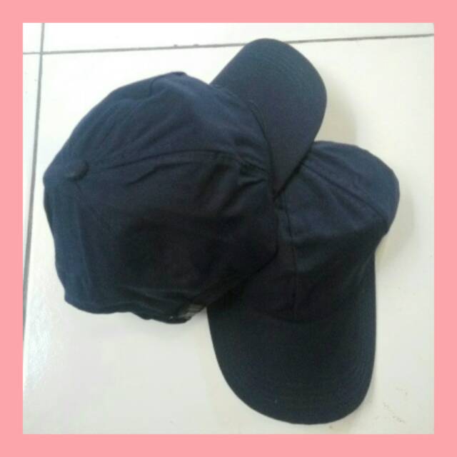MURAH Topi Baseball polos Navy/biru dongker