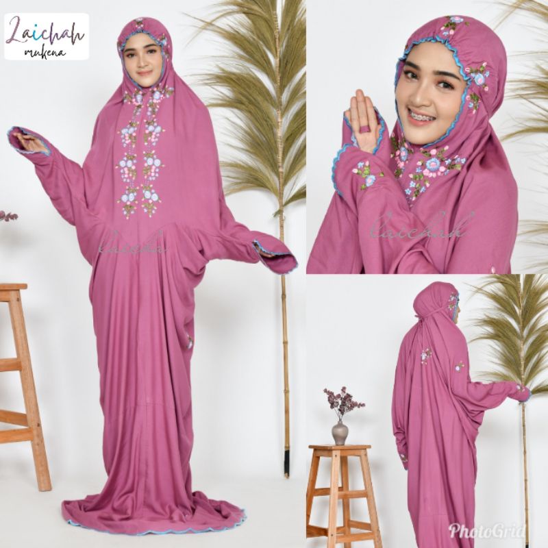 LAICHAH_mukena terusan  Rayon sulam pita .SAFIRA.