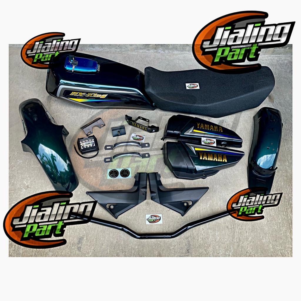 Paket bodi set komplit tangki RX King hijau tahun 2002 warna hijau army bahan mirip original