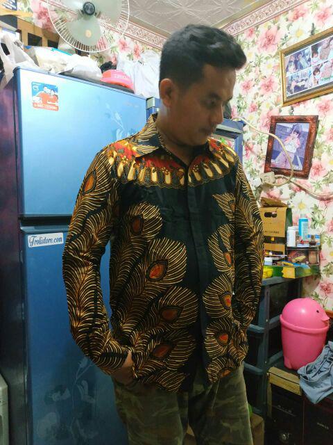Asifa Batik Hrb026 Kenongo Kemeja Tosca Pendek Pekalongan Padi M L Xl Sogan Tulis Halus Kemeja Batik