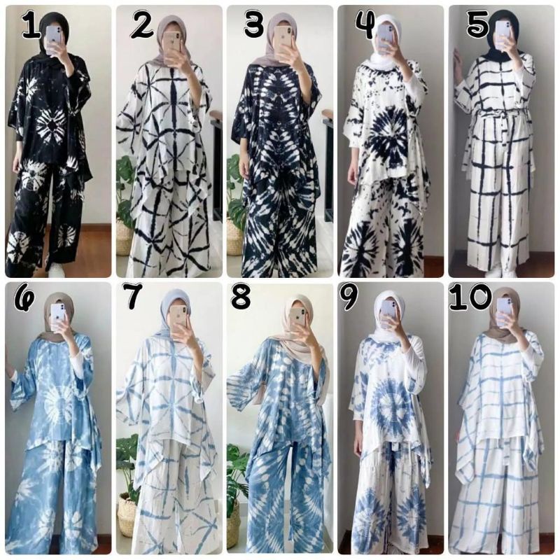 (COD) SETELAN TIE DYE SETELAN RAYON  SETELAN JUMBO SHIBORI ONE SET RAYON JUMBO ONE SET ORI NAURA