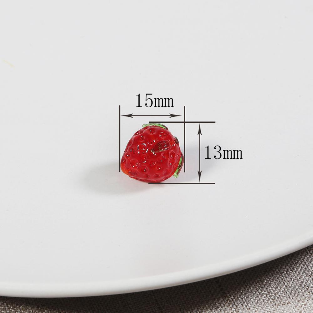 1 pcs 15X13 Mm Strawberry Berwarna Glasir Manik-manik Kristal AB Multicolor Spacer Manik-manik Kaca untuk Membuat Perhiasan DIY Buatan Tangan Gelang