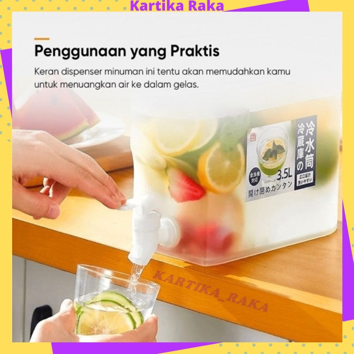 KR Teko Air Dispenser 3.5 Liter Minuman Lemari ES Teh Jeruk Jus Mini Kettle Jar Water 3500ml