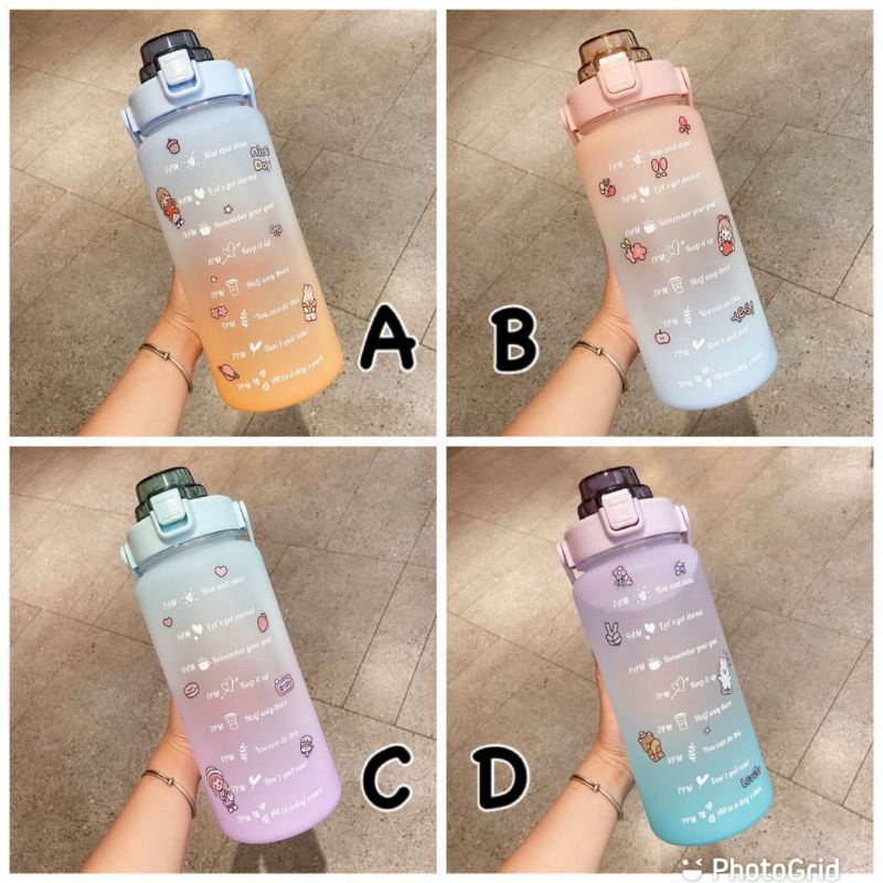Botol minum Pastel 2 Liter - botol pastel motivasi - botol lucu - botol unik-Atas ungu
