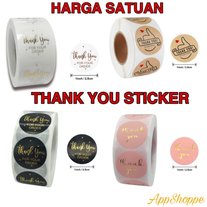 Jual Stiker Sticker Label Thank You Bulat Cm Olshop Peeloff Termurah Pc Shopee Indonesia