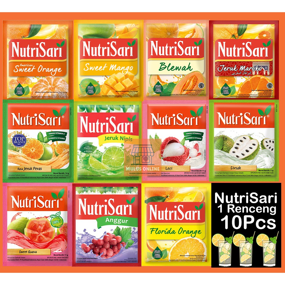 

NUTRISARI Sachet Nutrisari Aneka Rasa Nutrisari All Varian Nutrisari Renceng 10pcs x 14gr