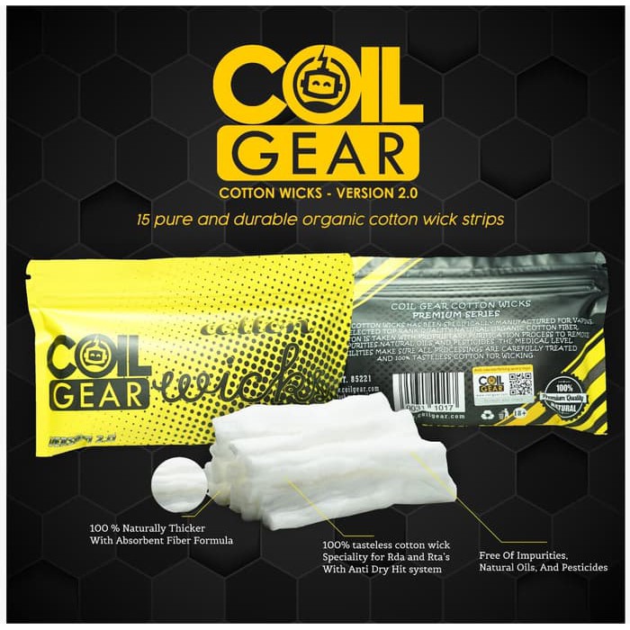 KAPAS Authentic Coil Gear Cotton Wicks Premium coilgear