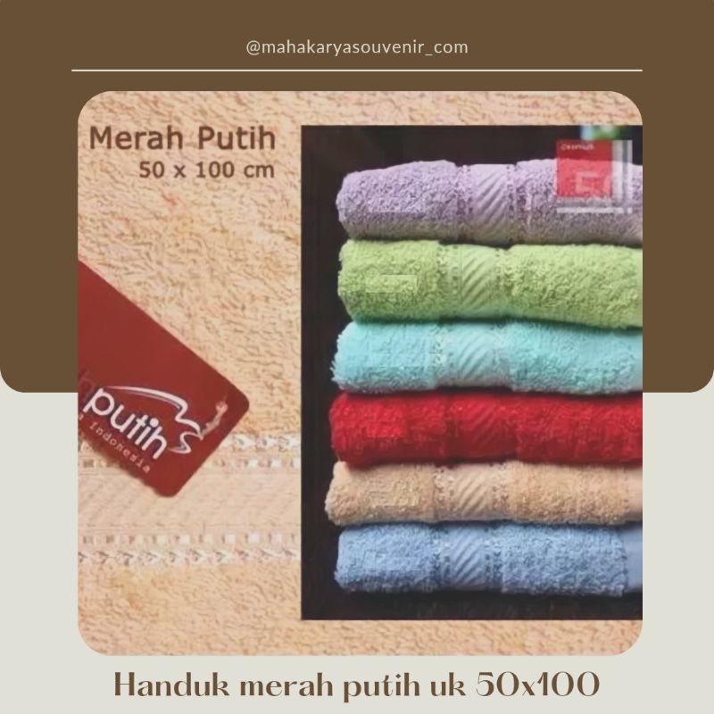 Handuk merah putih uk 50x100 (travel) termurah