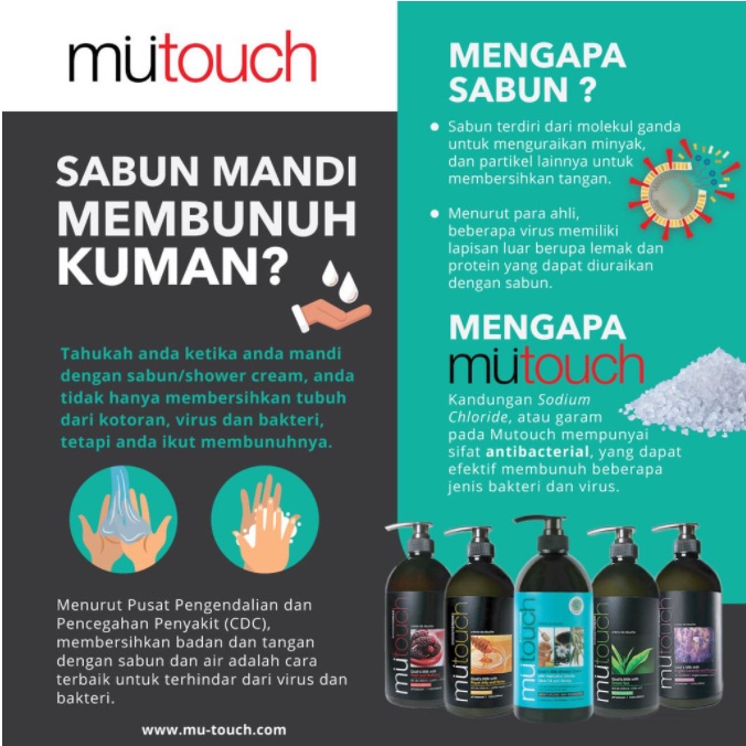 MUTOUCH Goat's Milk Shower Body Cream - Krim Sabun Mandi Pembersih Pelembab Kulit Tubuh