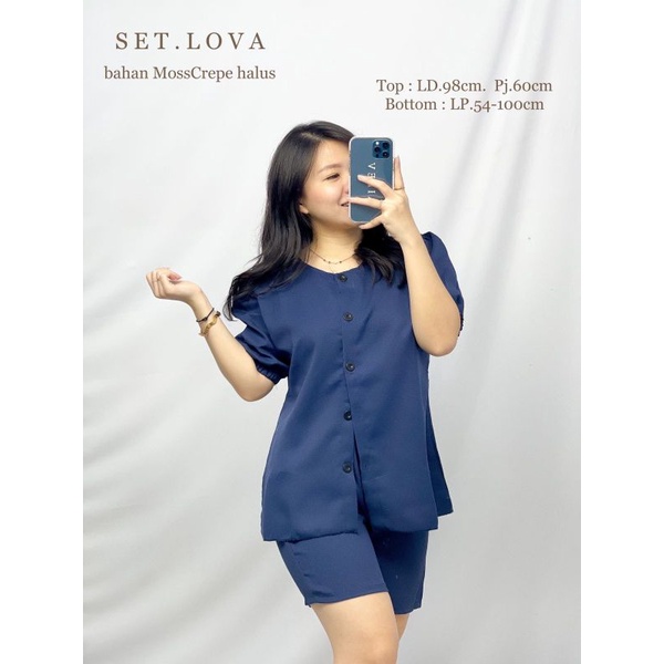 BAJU SET WANITA SETELAN CEWEK LOVA FASHION SANTAI PREMIUM