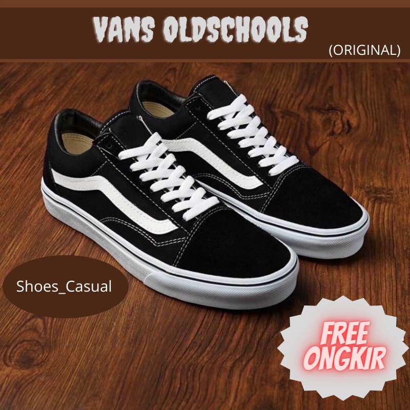 SEPATU VANS OLDSKOOL PREMIUM SNEAKERS SEKOLAH OLDSCHOOL IMPORT PRIA WANITA SEPATU VANS CLASSIC BLACK/WHITE (FREE ONGKIR)