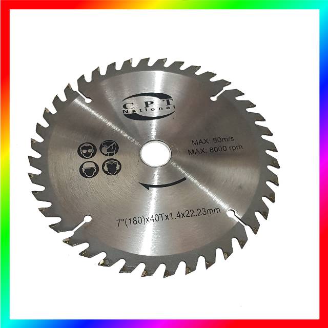 Mata circular saw potong kayu 7&quot; 180mm 40T CPT National