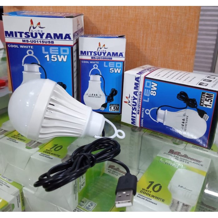 Mitsuyama Bohlam USB 15 Watt MS-U0115 Panjang Kabel 1.5 Meter Original