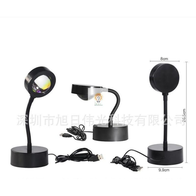 Lampu Sunset Efek Matahari / Lampu Tidur Proyetor / LED Sunset/Sun/Rainbow USB