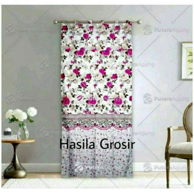 Gorden hordeng gordeng jendela motif bunga shaby murah