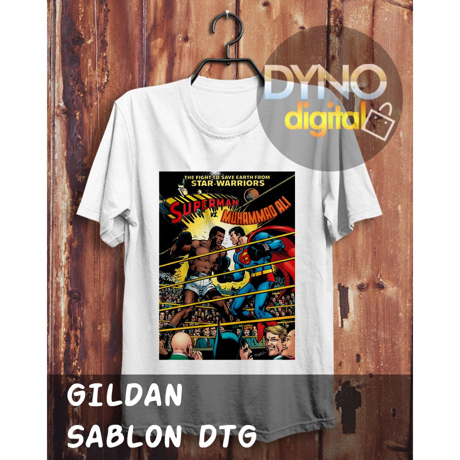 Kaos Lucu Superman vs muhammad ali kaos Distro