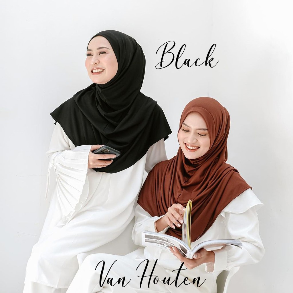 Jilbab Khimar Hijab Instan Kerudung Bergo Malay Jersey Premium Daisy-2