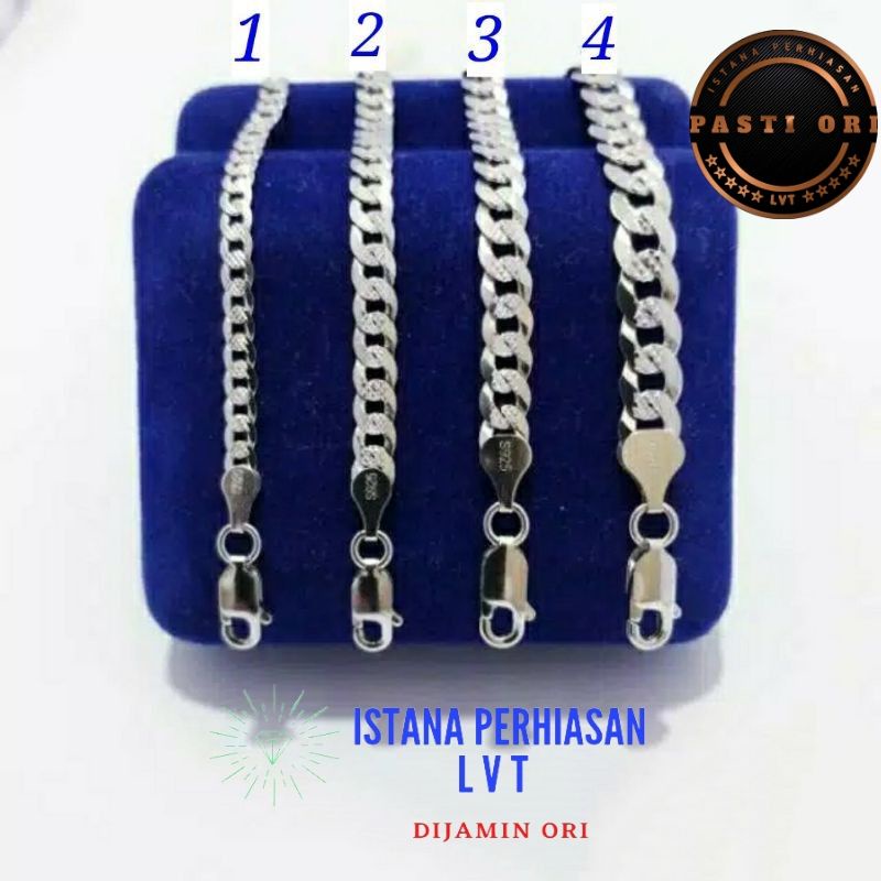 GELANG TANGAN SISIK NAGA PERAK ASLI 925 LAPIS EMAS PUTIH - PERHIASAN SILVER PRIA WANITA - IMPORT-G86