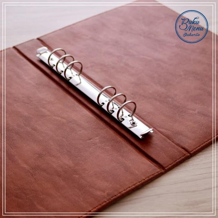 Buku Menu Restoran Kulit Binder Cover A4 - Coklat - Ready Stock