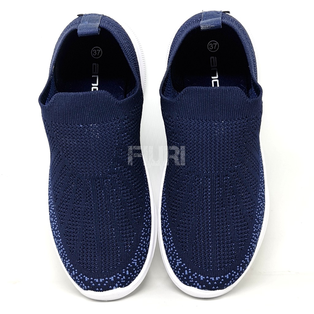 FIURI - Ando Original - NAOMI 37-40 Navy - Sepatu Kets Wanita - Sepatu Sneakers Wanita - Sepatu Olahraga Sport Wanita - Sepatu Casual - Sepatu Jogging Lari Fitness Gym Senam Wanita - Sepatu Sekolah Bertali SD SMP SMA-4