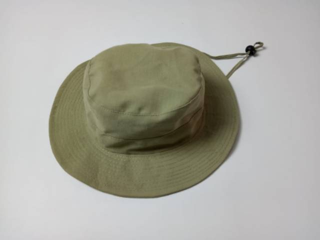 Topi rimba / topi hutan /topi gunung/bucket hat hitam bahan japan drill untuk pria / wanita