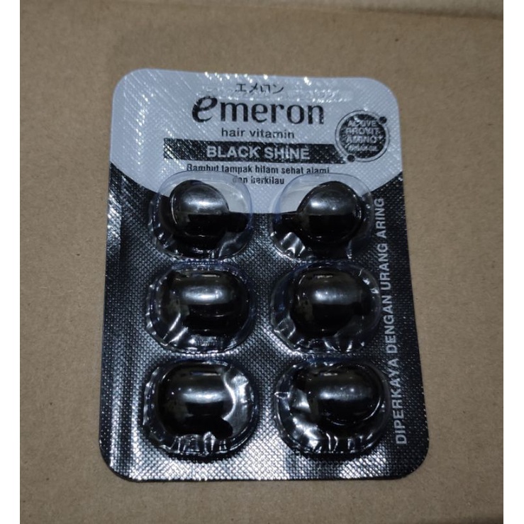 [COD] EMERON Vitamin Rambut isi 6 ready varian Hitam/Kuning/Pink