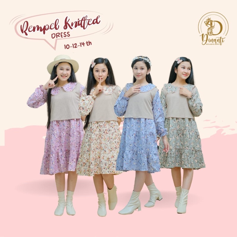 Rempel Knitted Dress by Dinanti baju remaja perempuan tunik remaja rompi remaja