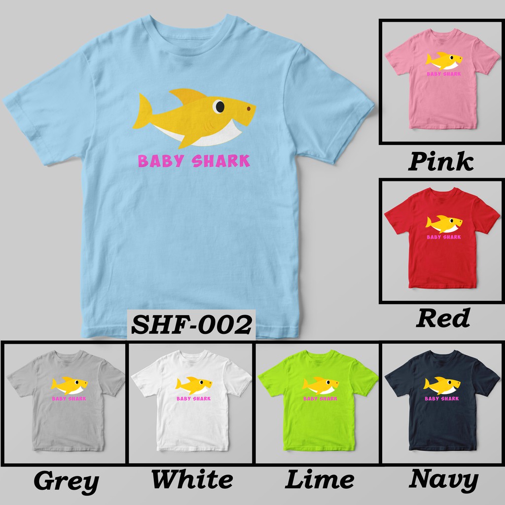 [FREE NAMA !!] Kaos Anak &amp; Family Baby Shark 100% COTTON PREMIUM