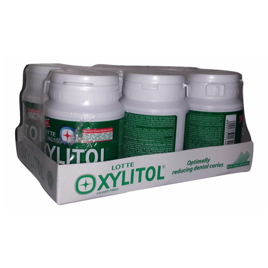 

Lotte Xylitol Botol Lime Mint 6x58gr