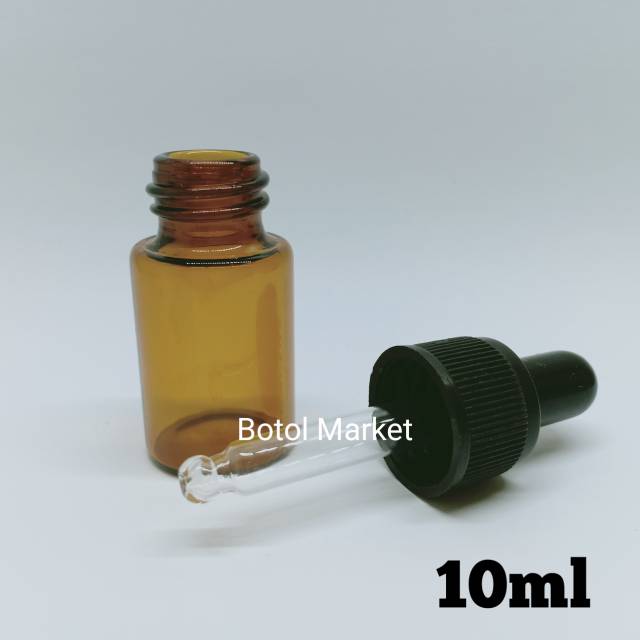 Botol Pipet Kaca amber 10ml / Botol Penetes Essensial Oil