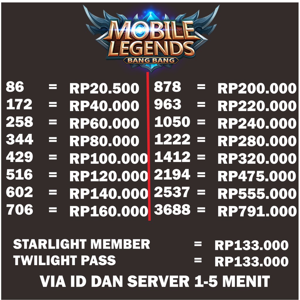 TOP UP DIAMONDS MOBILE LEGEND DM ML MURAH TERMURAH MLBB .. MOBILE