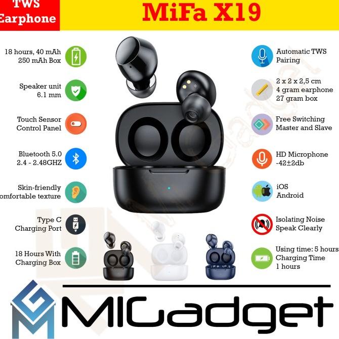 $$$$] MiFa X19 TWS Bluetooth Wireless Earphone Earbuds