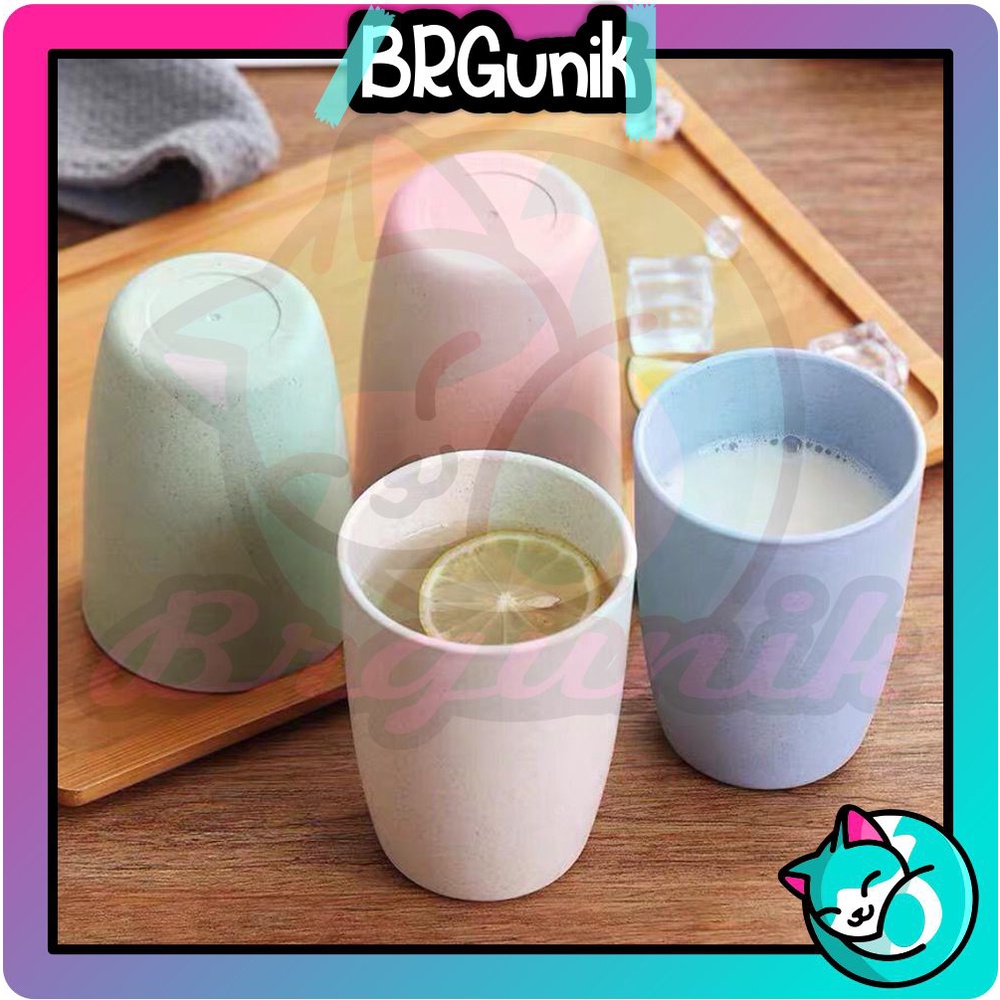 BRGUNIK Gelas Wheat Straw Kopi Mug Cangkir | Gelas Gandum Kokoh | BPA Free R653