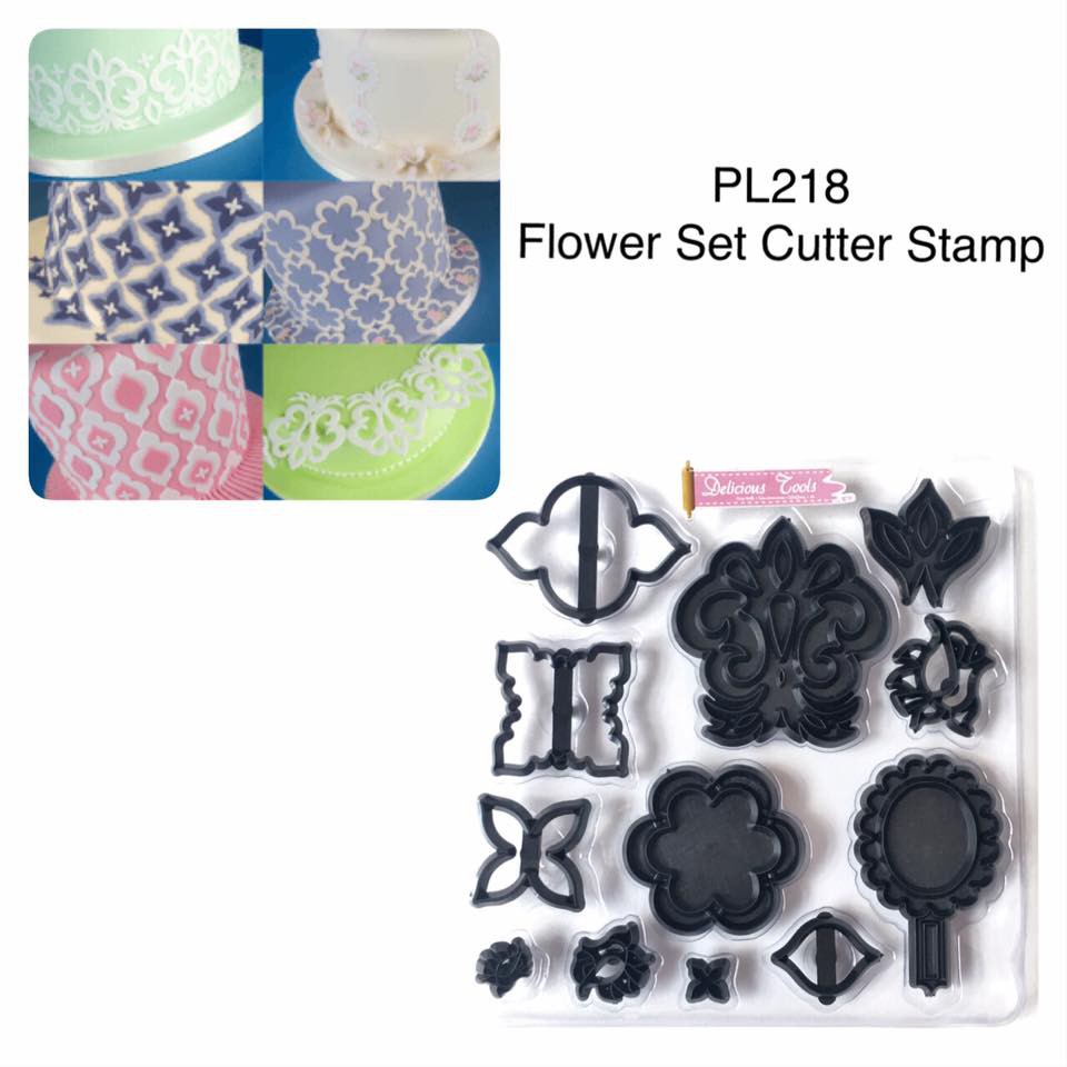 

PL218 Flower Set Cutter Stamp cookies fondant clay alat hias kue