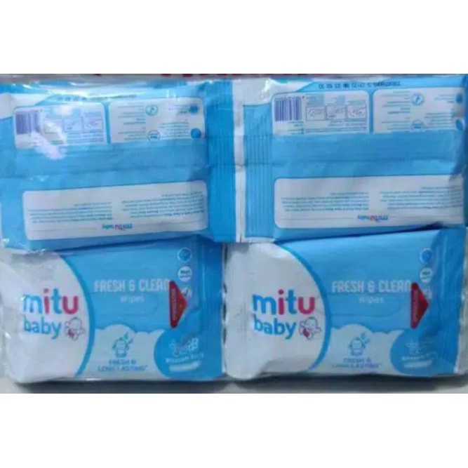 Tissue/Tissu/Tisu Basah Mitu Mini Pack isi 4s x 12pcs | Tisu travel pack | harga 12 pcs (1 renceng)