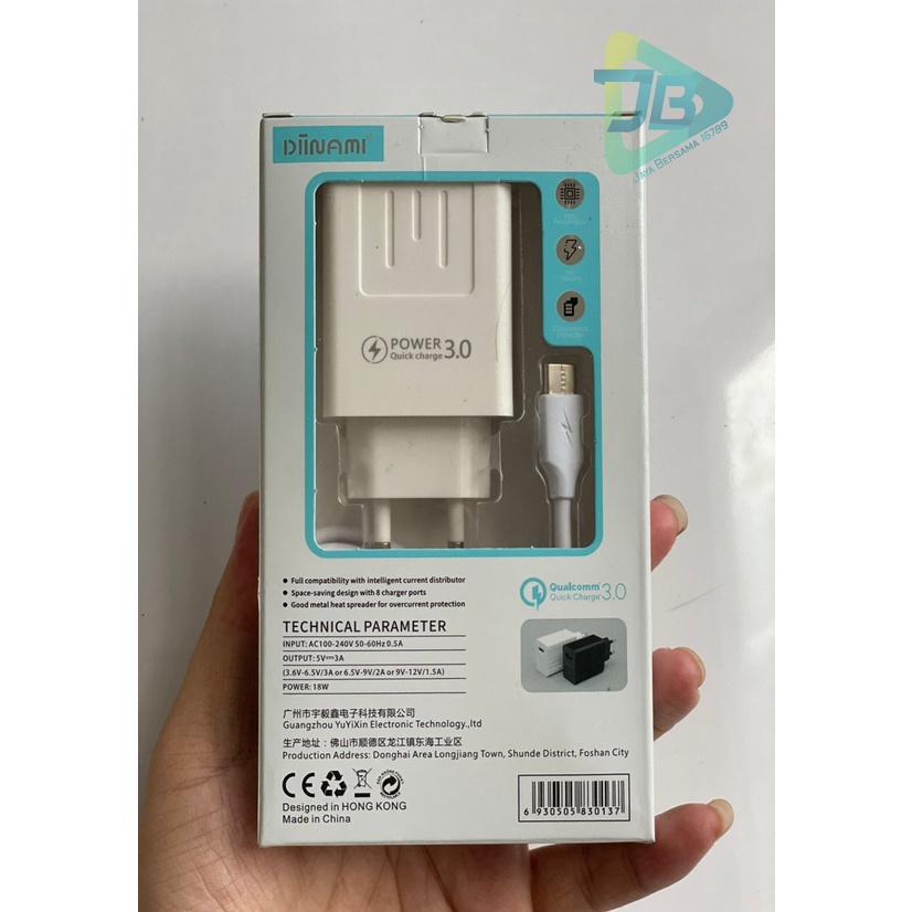 Q58 Charger DIINAMI Power 3A 18W Quick Charging TIPE C USB Fast Charging Port Smart Protection Garansi Resmi 1 Tahun JB5302