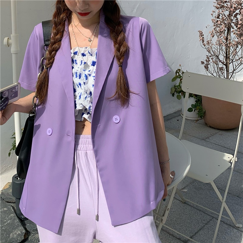 semi blazer korea wanita Suit Jacket Women Lengan Pendek setelan blazer 2023 murah pakaian Outer