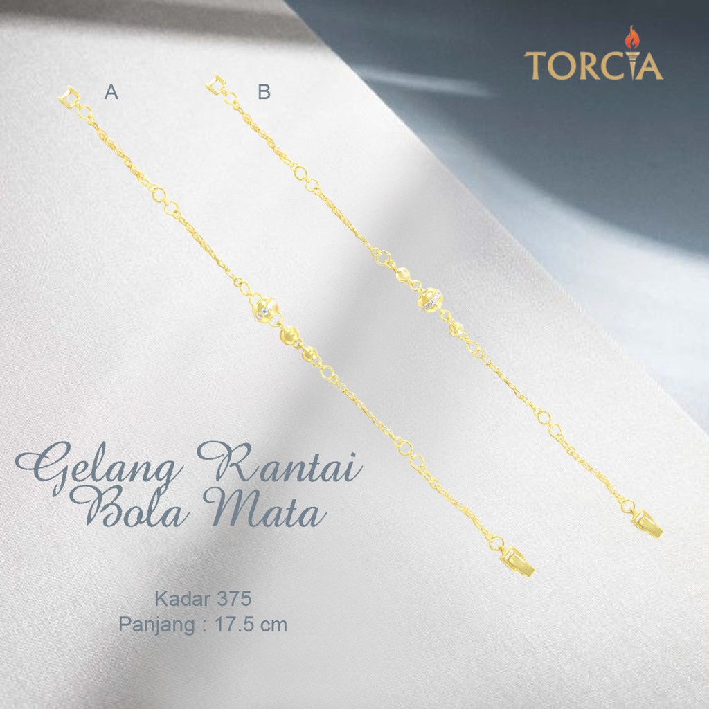 Gelang Rantai Emas Asli Bola Mata Kadar 375 Torcia